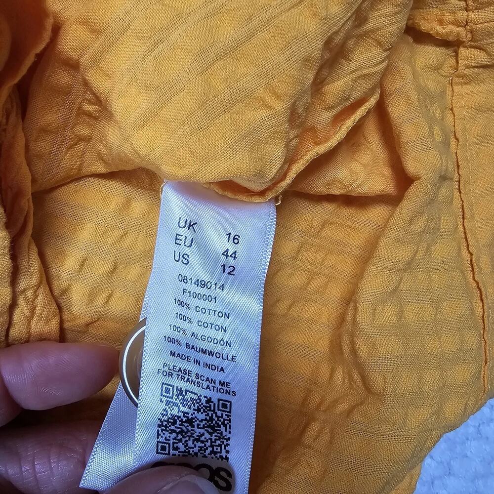 Asos Romper Womens 12 Yellow Halter Neck Open Back Shorts Romper - Picture 5 of 7